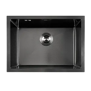 Мийка для кухні чорна під стільницю, декорована з PVD покриттям Nett NBS-5742U - Фото 1