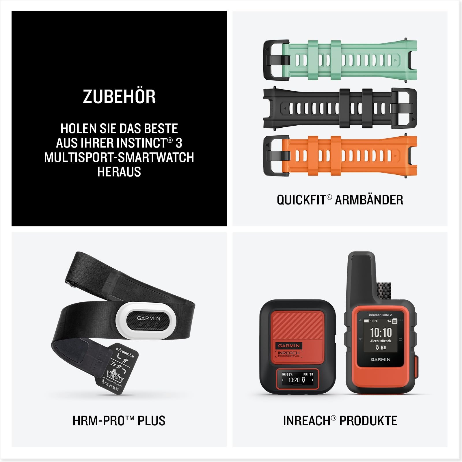 Смарт-годинник Мультиспорт Garmin Instinct 3 50 мм AMOLED GPS, дисплей 1.3 дюйма, до 24 днів роботи від батареї, 80+ спортивних програм, Health Coach, мультисупутниковий прийом, світлодіодний ліхтарик, повідомлення, фото №6