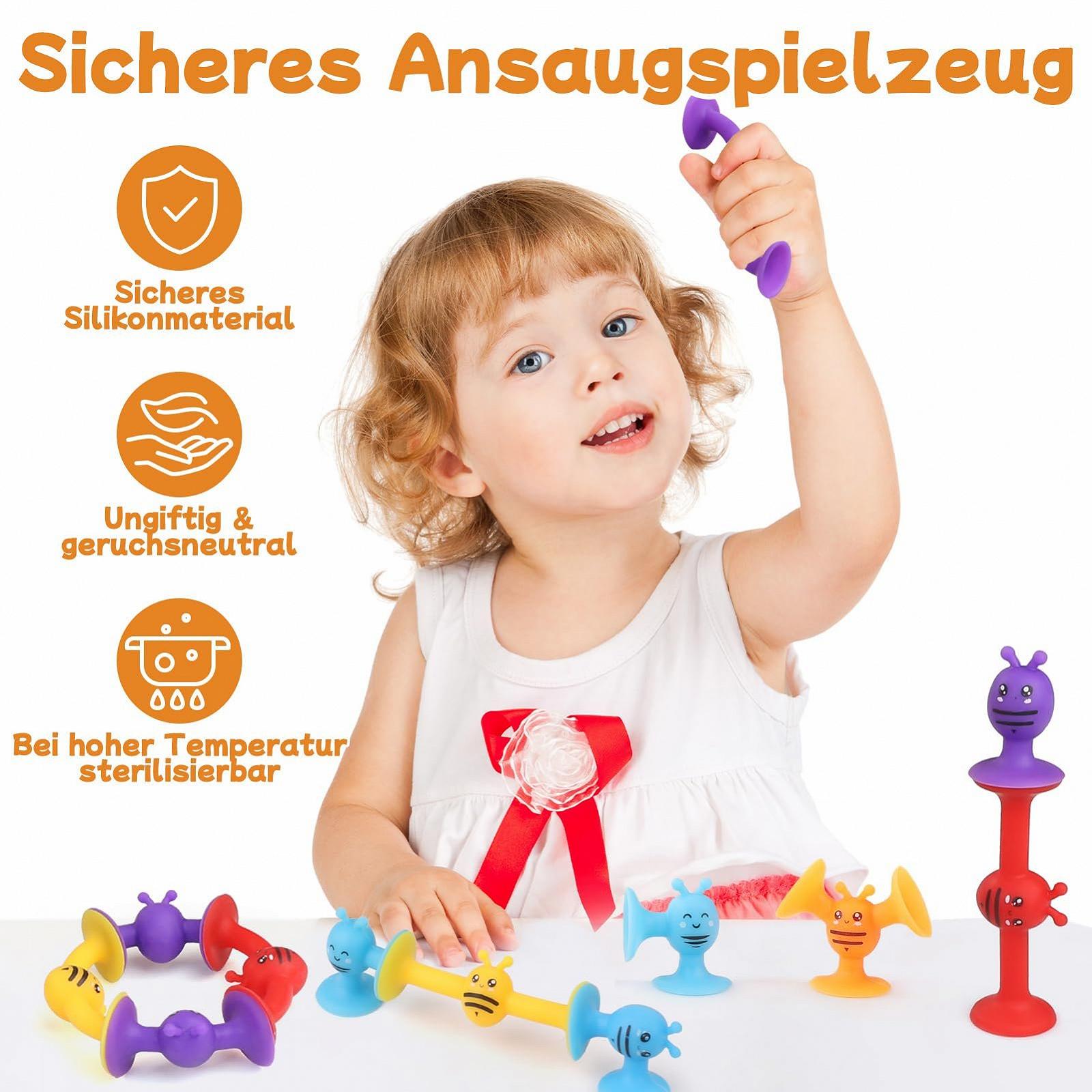 Игрушки на присосках ECHOCUBE 28 штук Силиконовые для ванны Сенсорна, фото №4