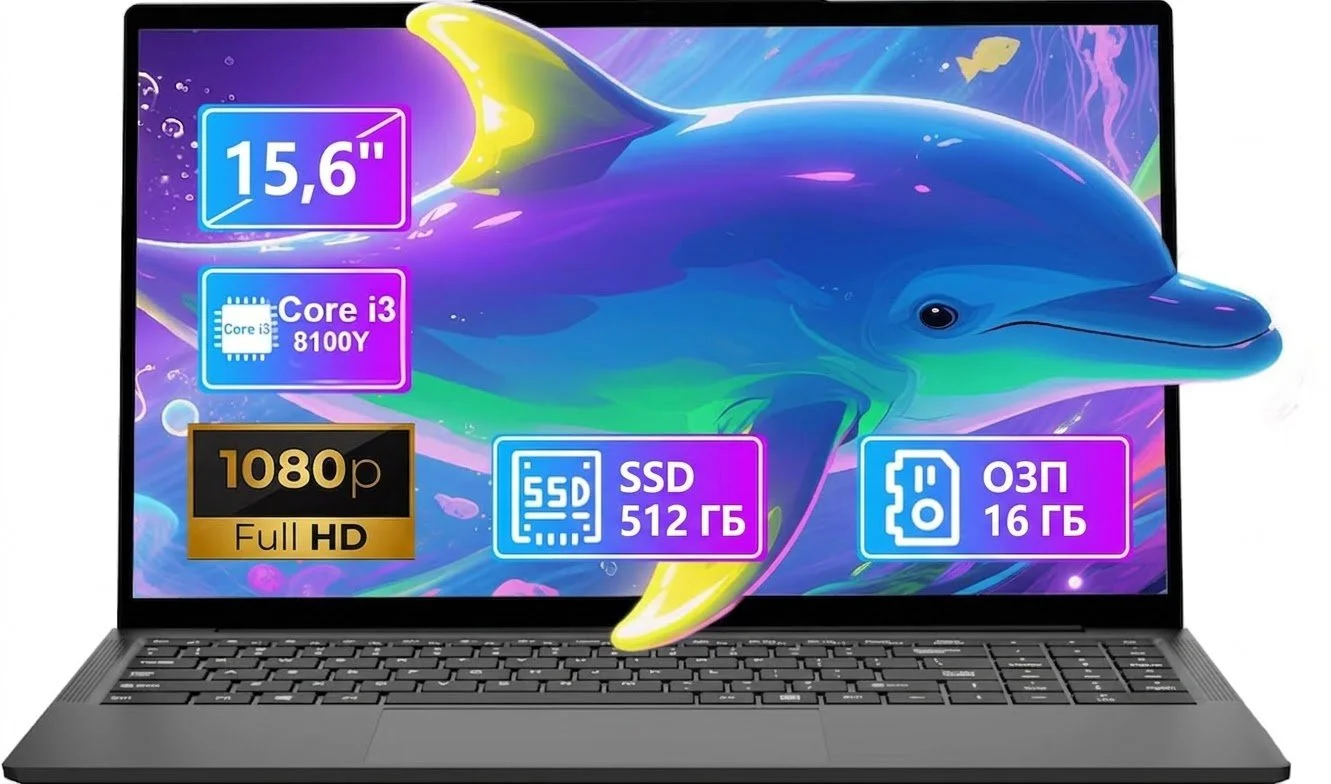 Ноутбук 15.6" rumlawn YEPBOOK-2 Intel Core m3-8100Y RAM 16GB SSD 512GB Windows 11 (UKR), фото №1