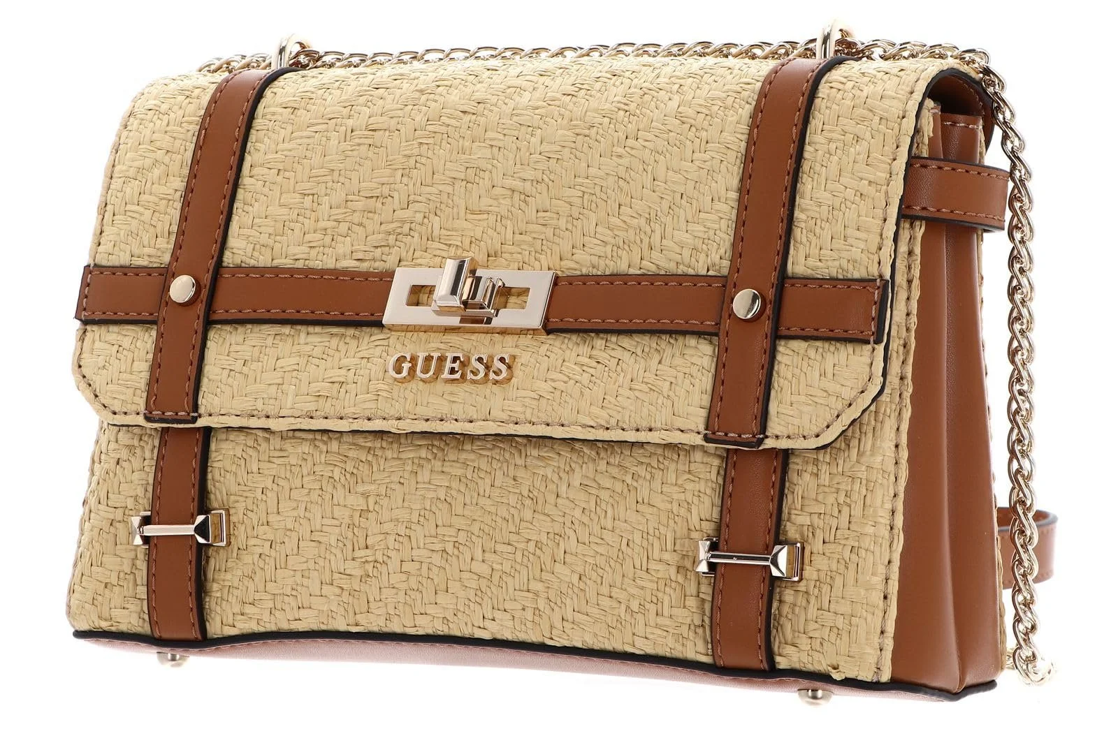 Сумка через плече GUESS Emilee Convertible Crossbody Flap Natural/Cognac, фото №2