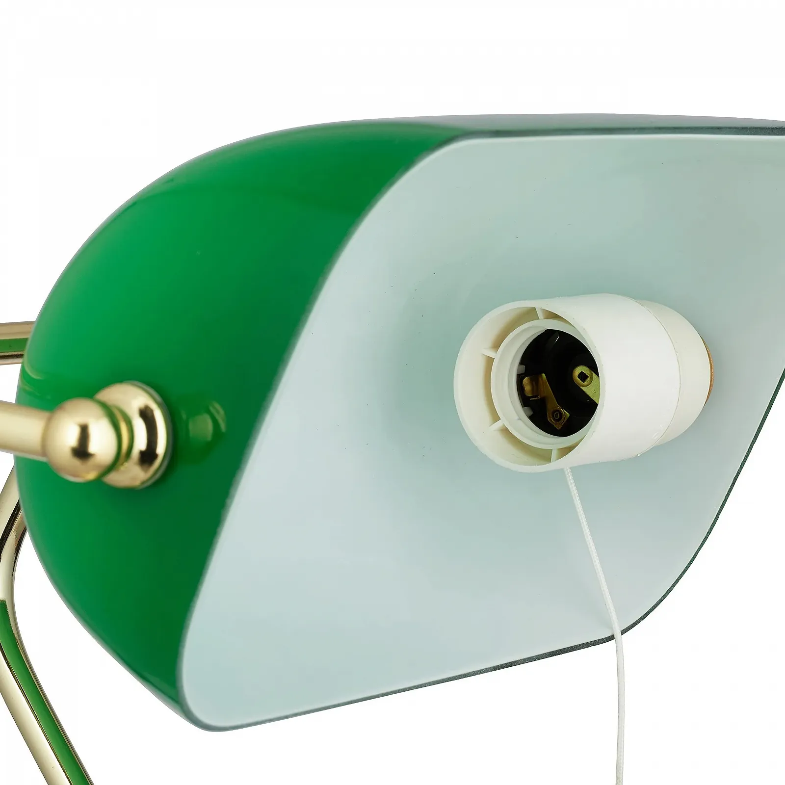 Настільна лампа Relaxdays Banker шнуровий вимикач HBT: 31 x 22.5 x 18.5 см латунь/зелена, фото №7