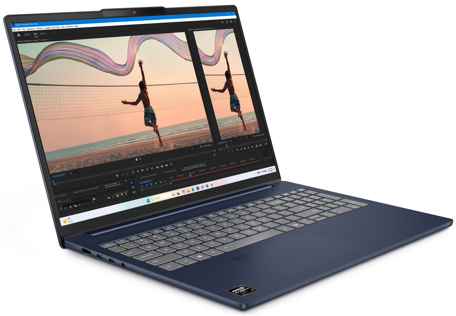 Ноутбук 16" Lenovo IdeaPad Slim 5 16ARP10 AMD Ryzen 7 7735HS RAM 32GB SSD 512GB + SSD 512GB Windows 11 Алюминиевый корпус (UKR), фото №4