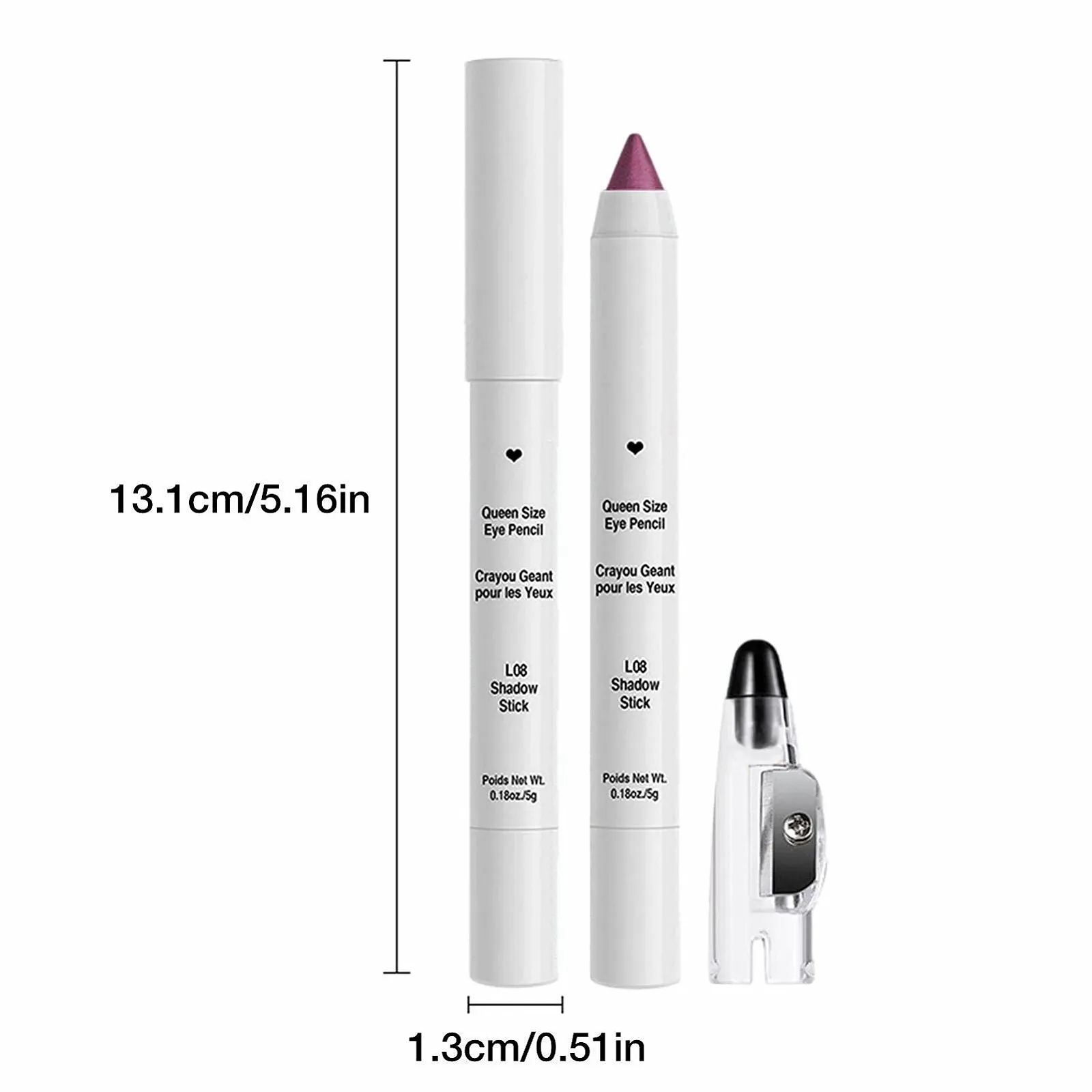 Олівець для очей 10 Colour Eye Pencil, з блискітками та шиммером з точилкою, стійкий, не розмазується, легко наноситься, фото №7