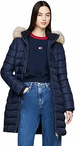 Пуховик Tommy Jeans Essential Жіночий З капюшоном зі штучним хутром - Фото 1