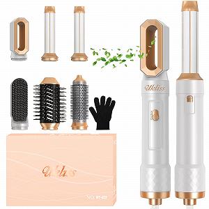 Фен-стайлер UKLISS Pro 6 в 1, щетка для фена с круглой щеткой, автоматическая плойка, термощетка, щетка с горячим воздухом, щетки для выпрямления волос для длинных/коротких волос - Фото 1