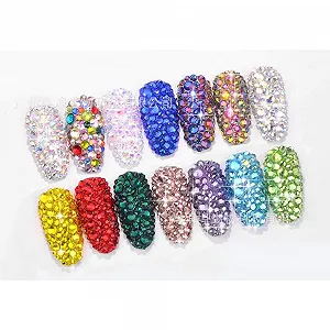 Стрази для нігтів Блискучі, маленькі випадкового кольору synthetic.ua - Фото 1