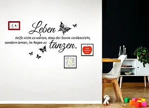 Наклейка на стіну W3305 Sayings Life Dance I 70 x 32 см чорна synthetic.ua - Фото 1