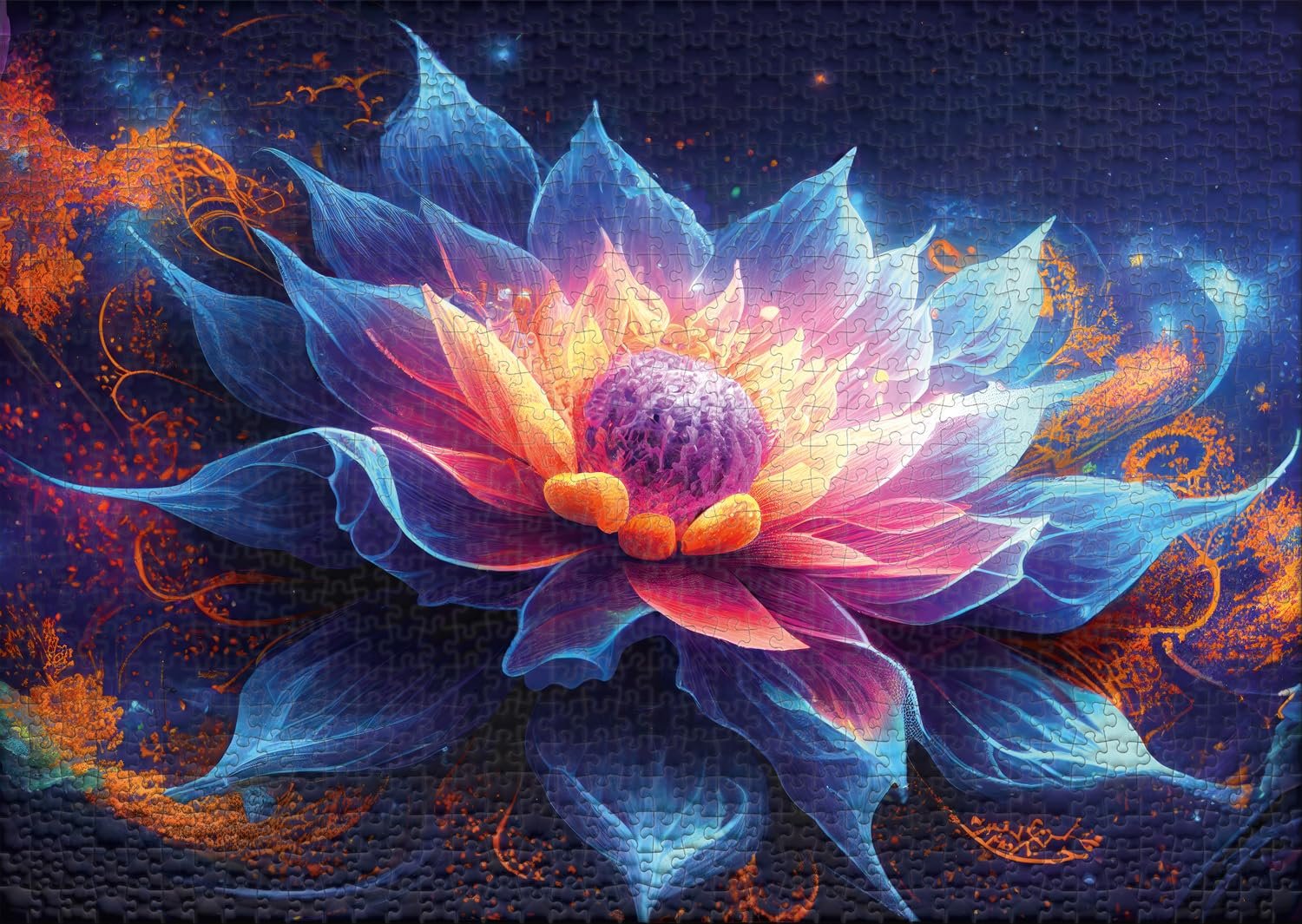 Пазл Ulmer Puzzleschmiede Colours & Fantasy "Lotus Nova" 1000 элементов цветок лотоса во вселенной, фото №2