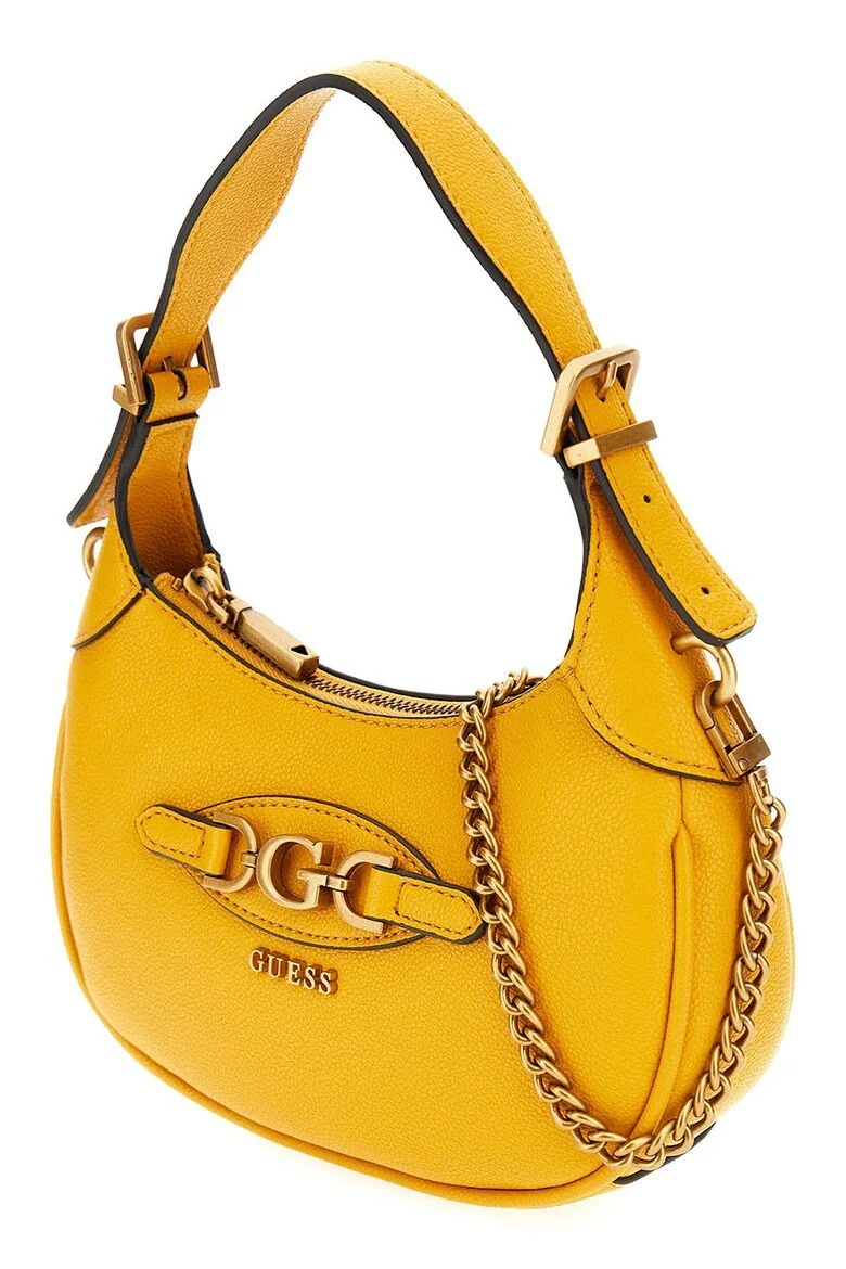 Женская сумка Guess Malva / Из искусственной кожи / В форме полумесяца / С цепочкой и съемным ремешком / Желтый, фото №2 Женская сумка Guess Malva / Из искусственной кожи / В форме полумесяца / С цепочкой и съемным ремешком / Желтый, фото №2