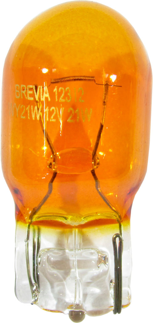 Лампочка без цоколя WY21W жовта 12V-21Вт WX3x16d Brevia (упак.-10шт.) 12312C, фото №1 Лампочка без цоколя WY21W жовта 12V-21Вт WX3x16d Brevia (упак.-10шт.) 12312C, фото №1