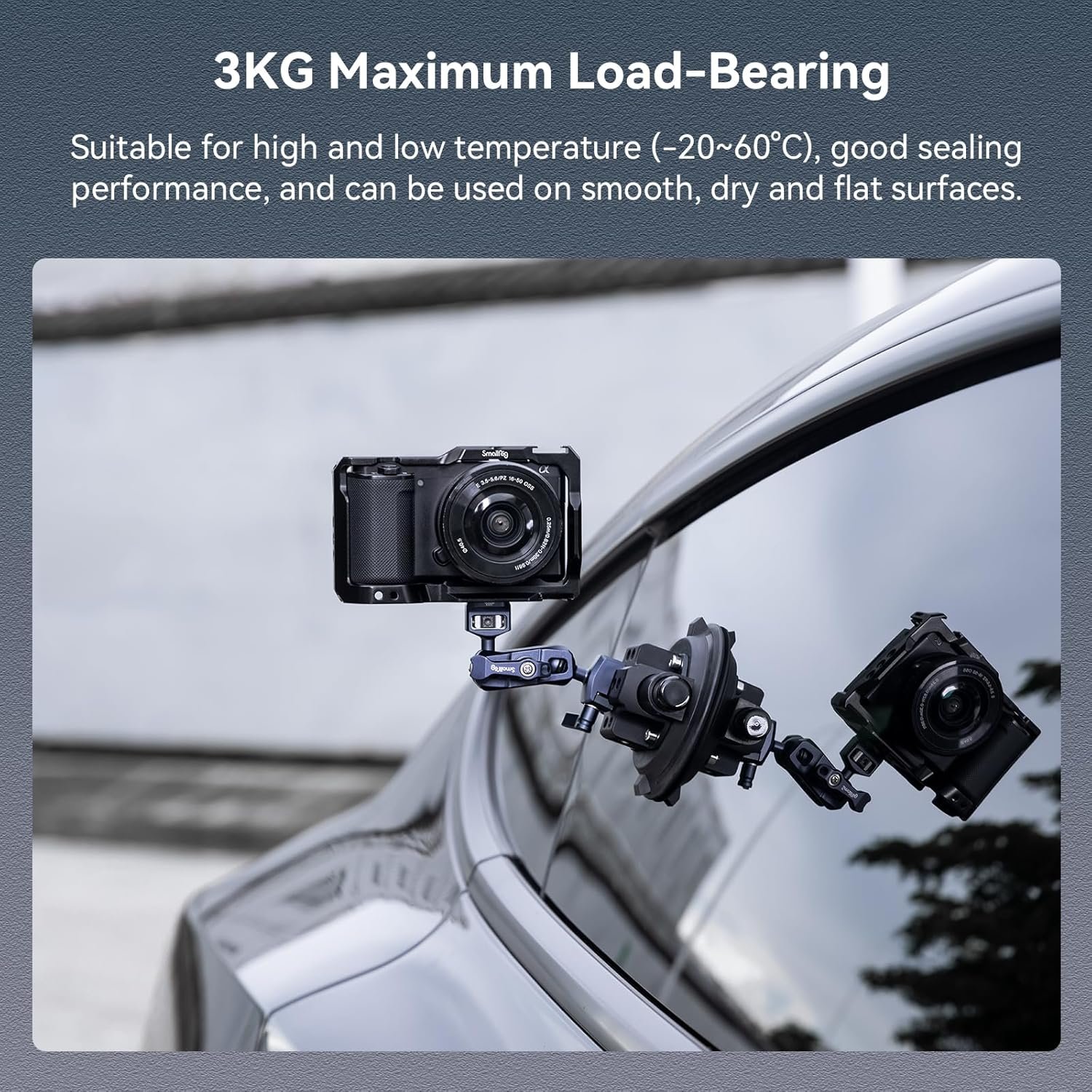 Кріплення с присоской и магическим рычагом для камери SMALLRIG 4" Black, фото №6