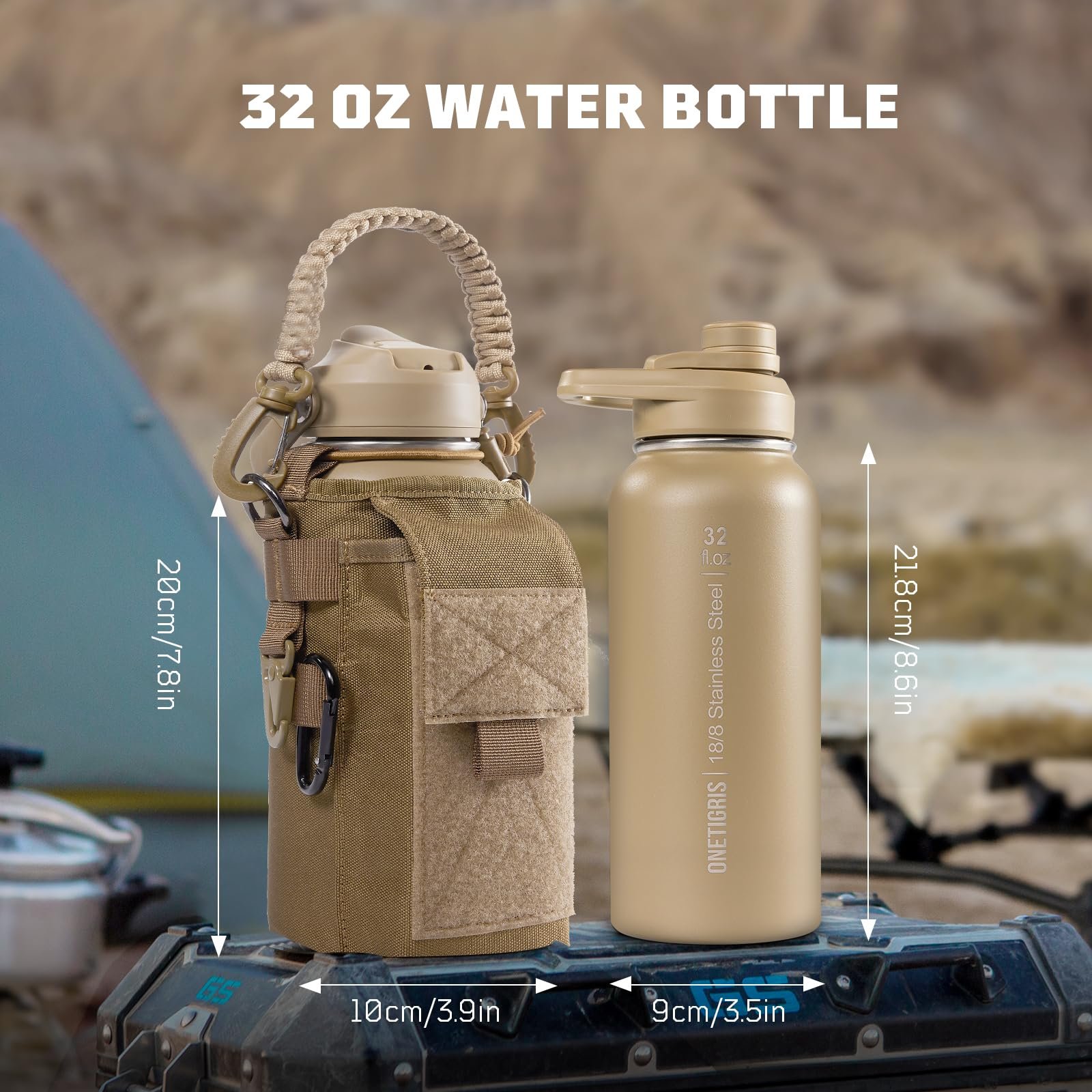Термопляшка OneTigris 0.9 л (32 oz) Нержавіюча сталь 18/8 Coyote Brown, фото №4 Термопляшка OneTigris 0.9 л (32 oz) Нержавіюча сталь 18/8 Coyote Brown, фото №4