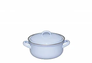 Кастрюля с крышкой Riess Classic Edition Nature 16 см 1 л эмалированная Blue Light - Фото 1