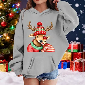 Худи для девочки Generisch с праздничным принтом synthetic.ua - Фото 1