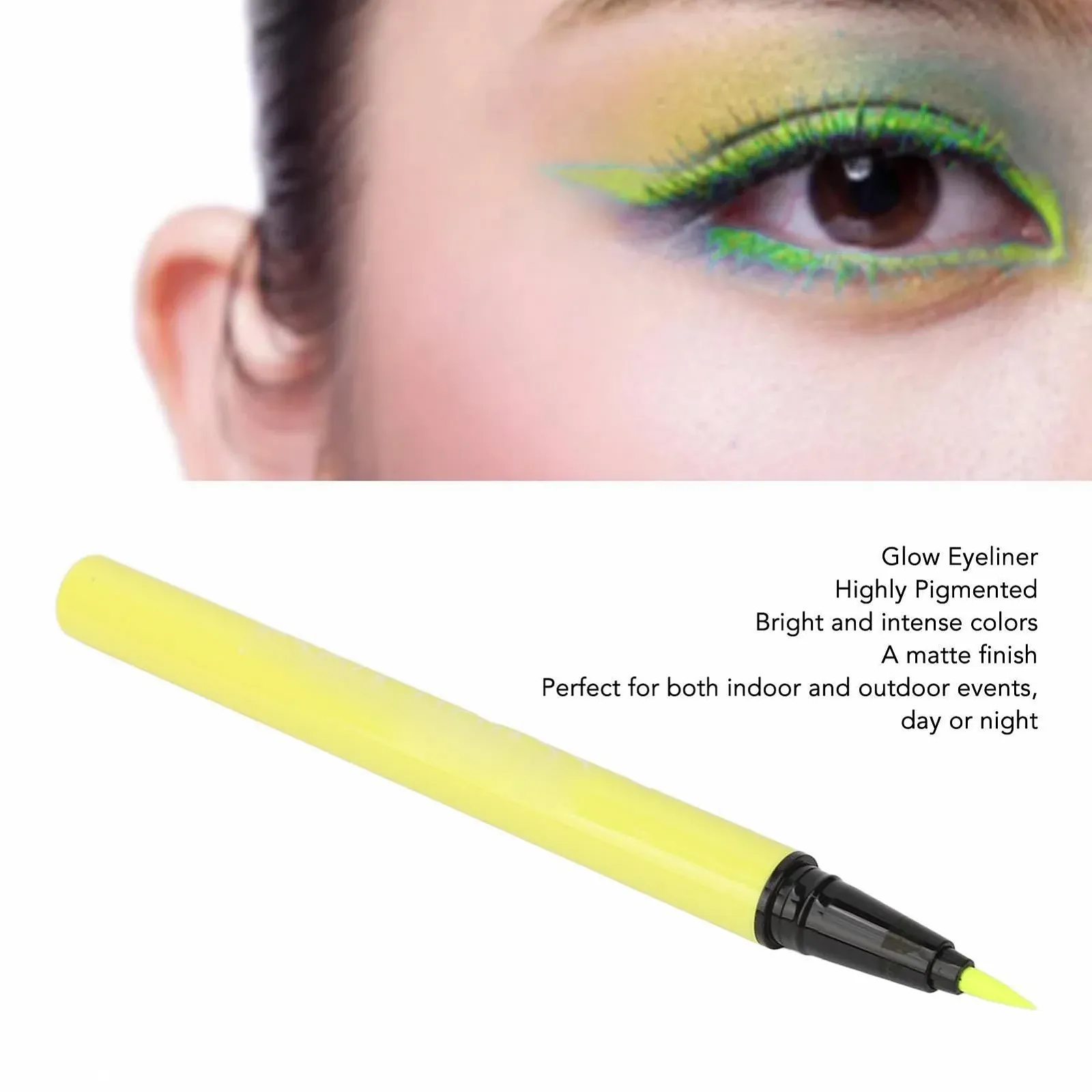 Підводка для очей Водостійка Матова Високопігментована Сяюча Жовтий Відтінок 0.5 мл, фото №2