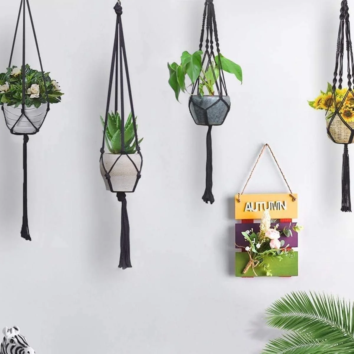 Підвісні кошики макраме 6 шт. бавовняна мотузка, фото №5 Підвісні кошики макраме 6 шт. бавовняна мотузка, фото №5