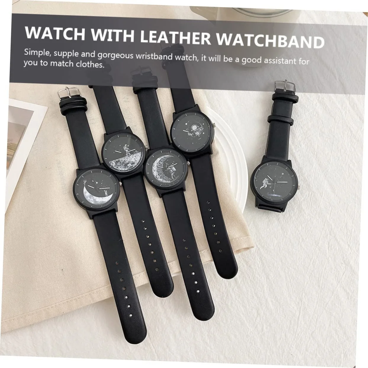 Часы OATIPHO Астронавт Рождественский подарок Маленькие Женские Мужские Кожа, фото №8