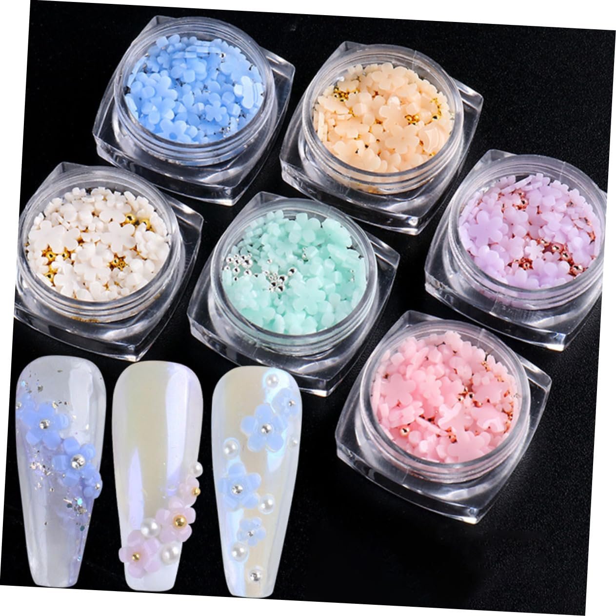 Жемчуг для ногтей Healvian Цветы, меняющие цвет, фото №2