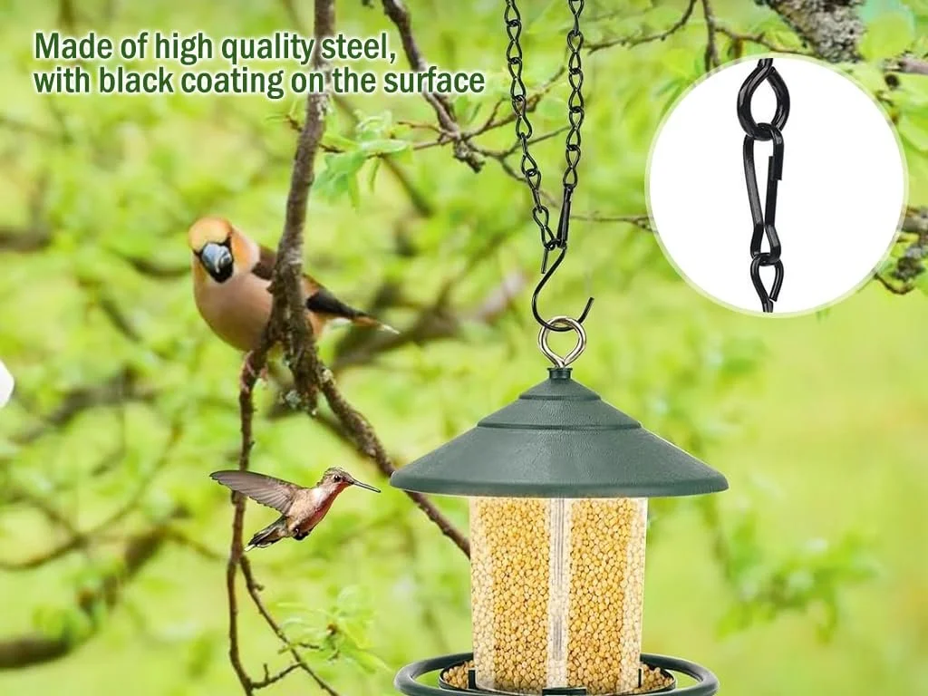 Цепи для подвесных корзин 500 см металлические с крючками, клипсами и саморезами Черный, фото №4