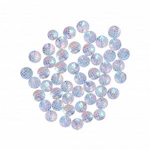 Стрази з смоли COHEALI круглі райдужні, багатогранні, глянцеві, з плоскою задньою частиною для DIY прикрас, одягу, сумок, 50 шт. - Фото 1