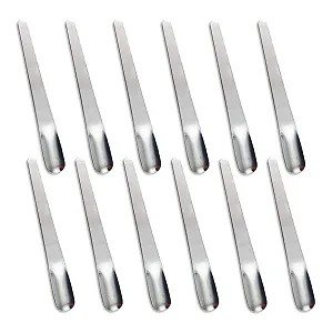 Ложка десертная из нержавеющей стали 12 шт, 12 см Короткий коктейльный миксер, Мини ложка для дегустации Металлическая ложка для закусок, Эспрессо весло, Многоразовый для мороженого, Кофейные напитки Серебро - Фото 1