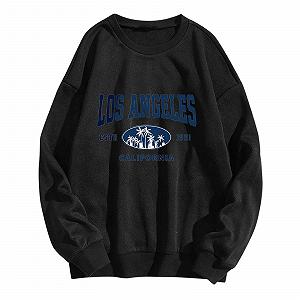 Женская толстовка Los Angeles с буквенным принтом, с открытыми плечами, Y2K, повседневный верх, колледж, большие спортивные костюмы, графика, Калифорния 2025, готическая одежда, эстетика, винтаж - Фото 1