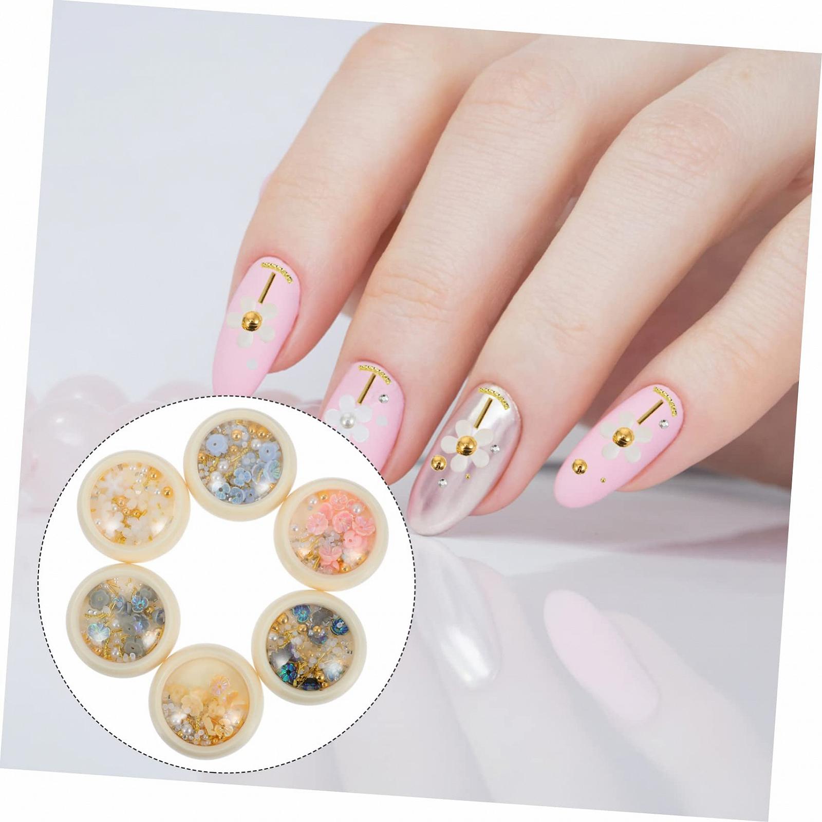 Аксесуари для дизайну нігтів 3D Набір намистин для нігтів 6 коробок, фото №2