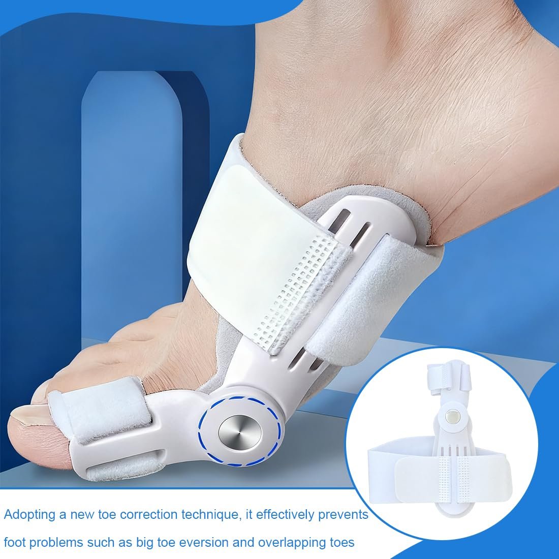 Шина для корекції Hallux Valgus, 2 шт., роздільник для пальців ніг Hallux Valgus з регульованою кнопкою для випрямлення великого пальця ноги, фото №6 Шина для корекції Hallux Valgus, 2 шт., роздільник для пальців ніг Hallux Valgus з регульованою кнопкою для випрямлення великого пальця ноги, фото №6