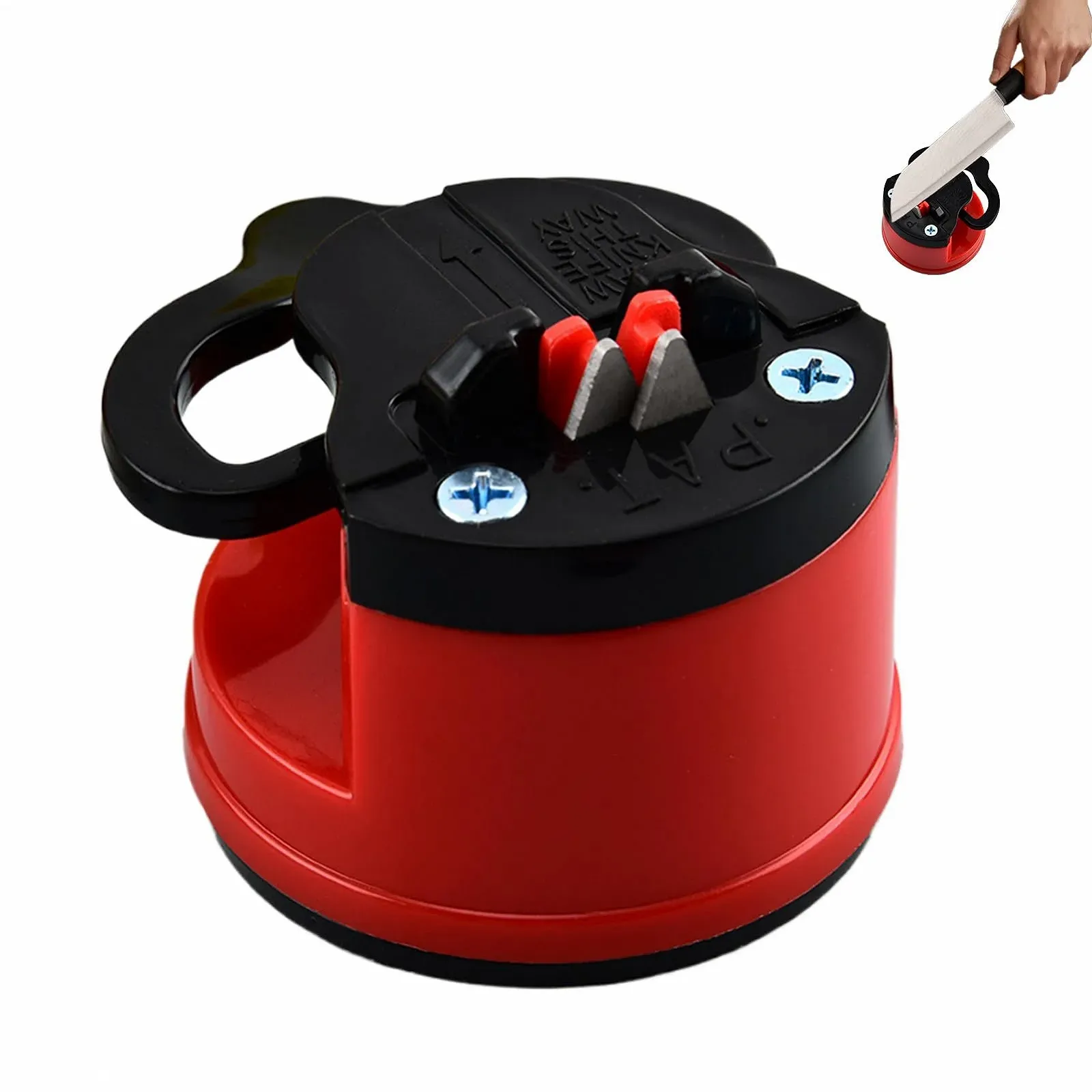 Точило для ножів та ножиць портативна на вакуумній присосці для дому та кемпінгу, фото №1