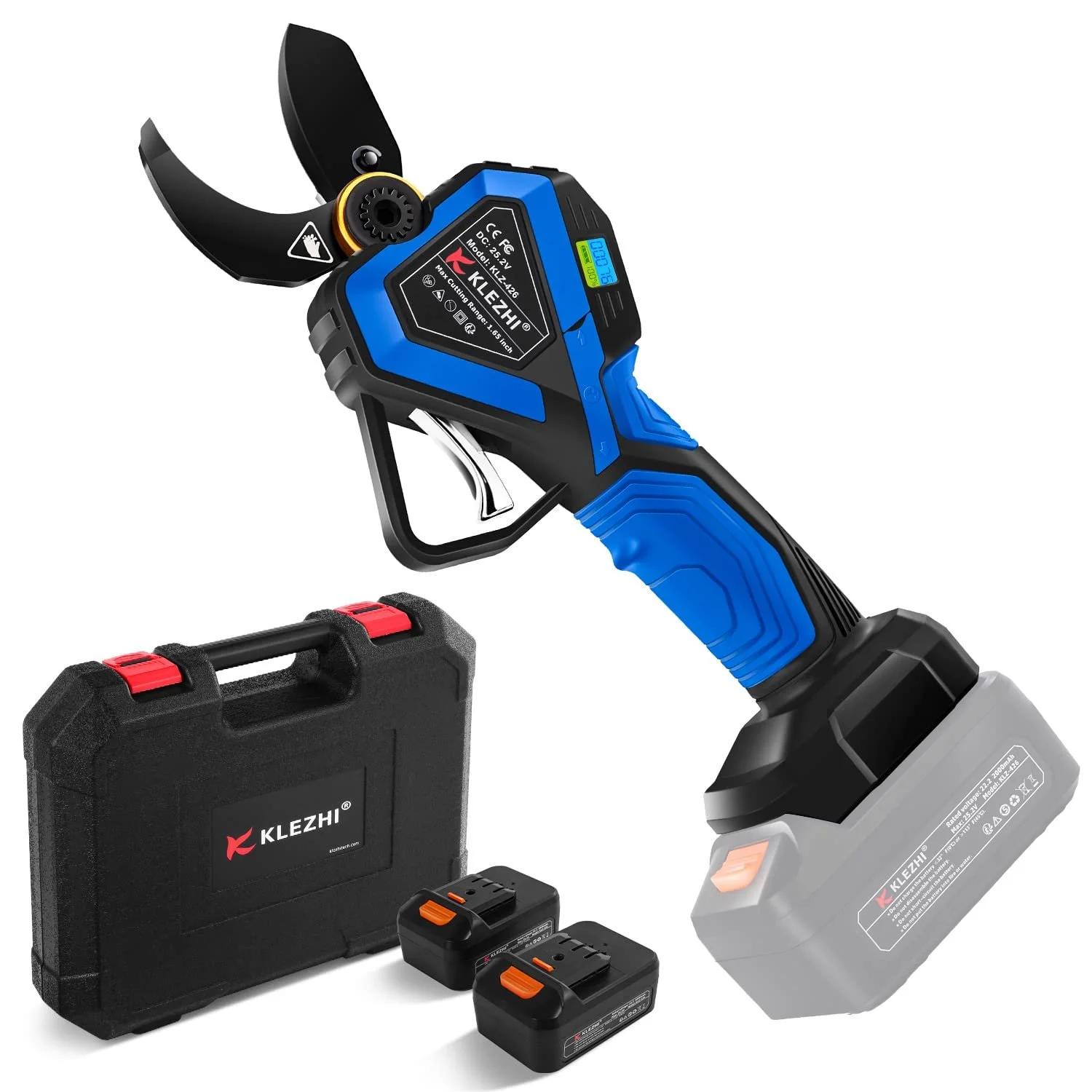 Секатор K KLEZHI 42 мм, акумуляторний, електричний, зі світлодіодом, фото №1