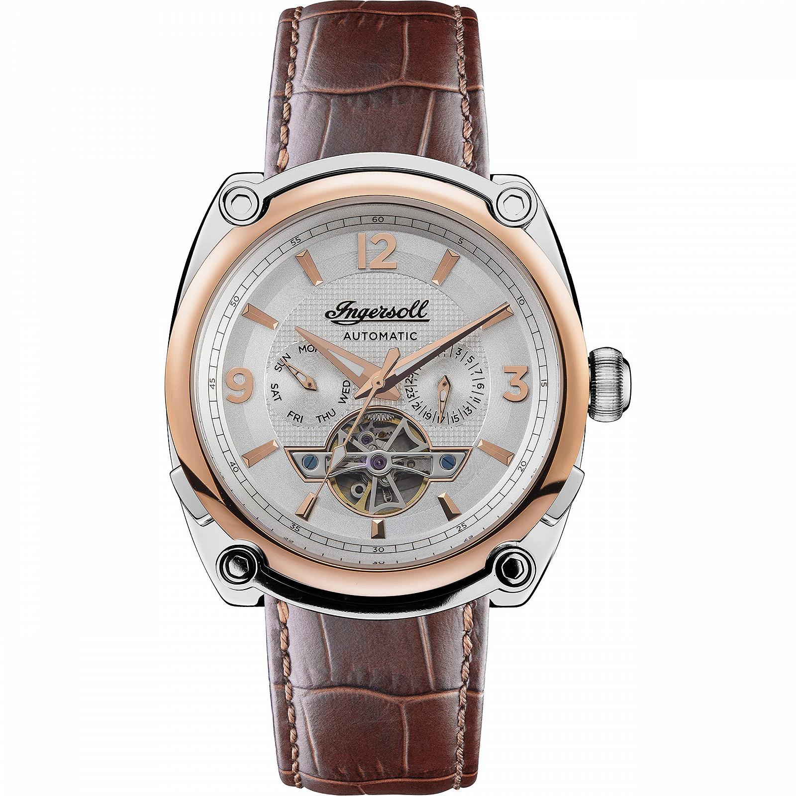 Чоловічий Автоматичний Годинник Ingersoll The Michigan 45mm з Відкритим Циферблатом і Шкіряним Ремінцем, фото №1