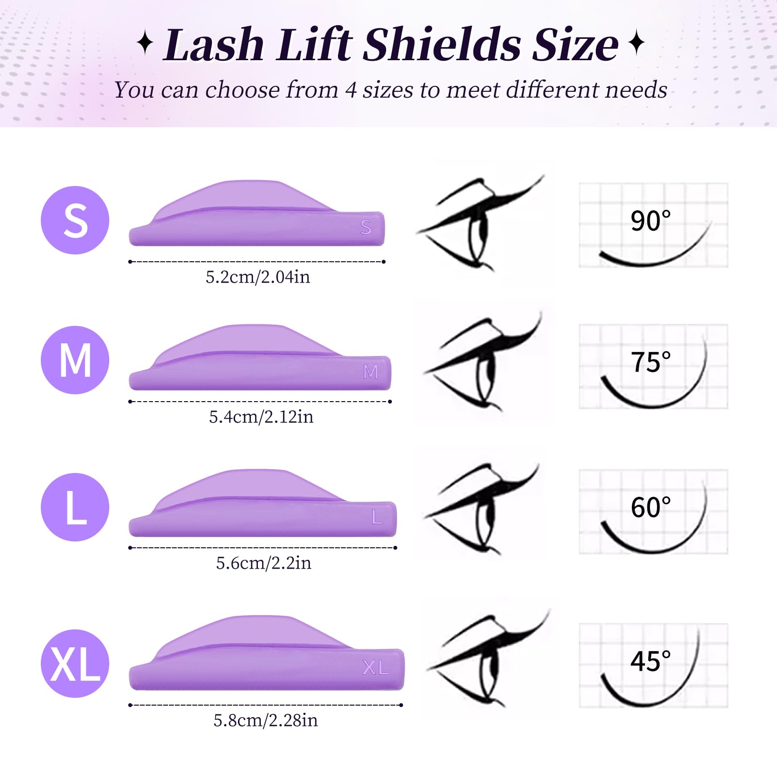 Екран ICONSIGN Lash Lift Щитки Набір з 8 силіконових підкладок для підняття вій Фіолетовий, фото №3