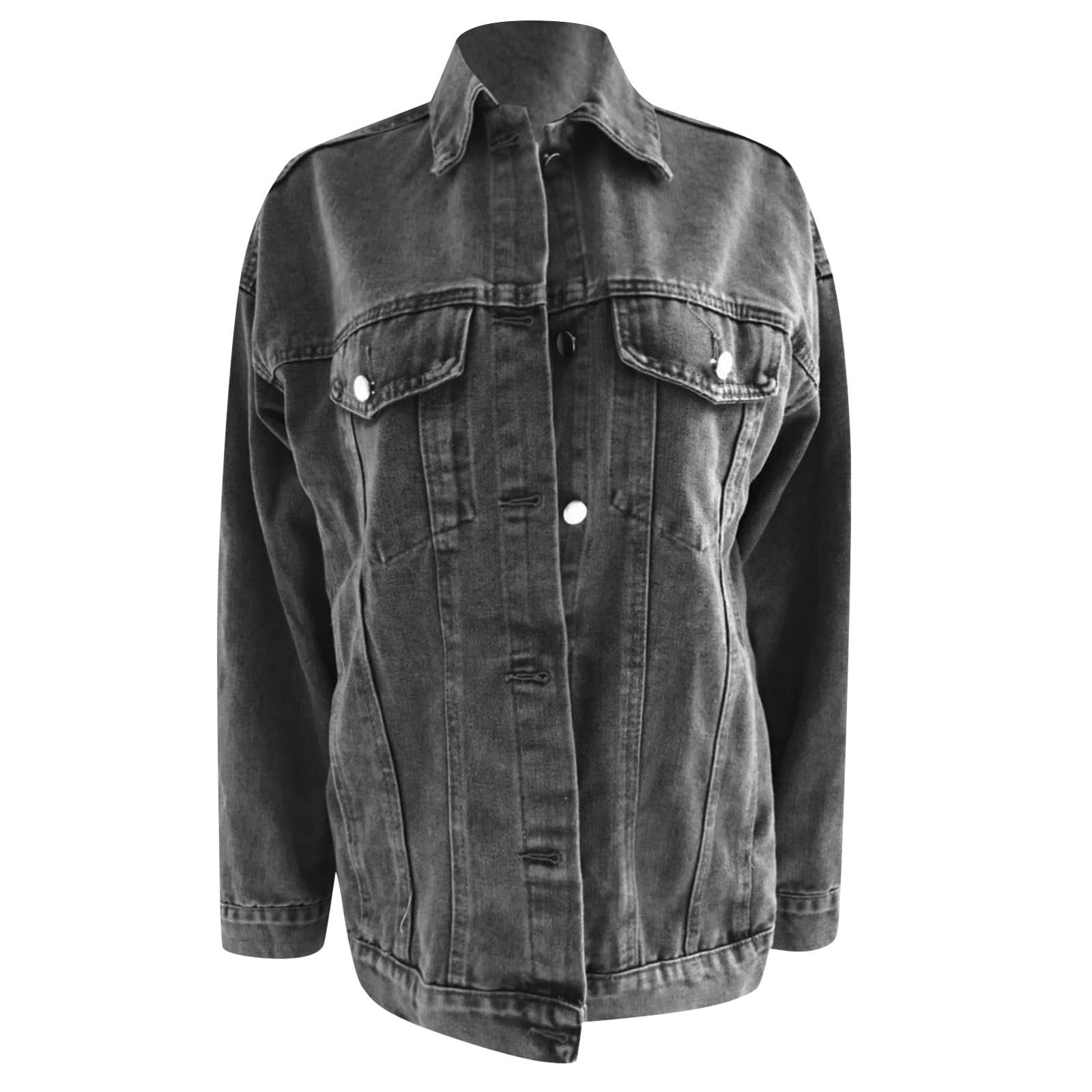 Джинсова куртка Generisch Authentics Oversize, жіноча, з довгими рукавами, коротка, з кишенями, фото №6