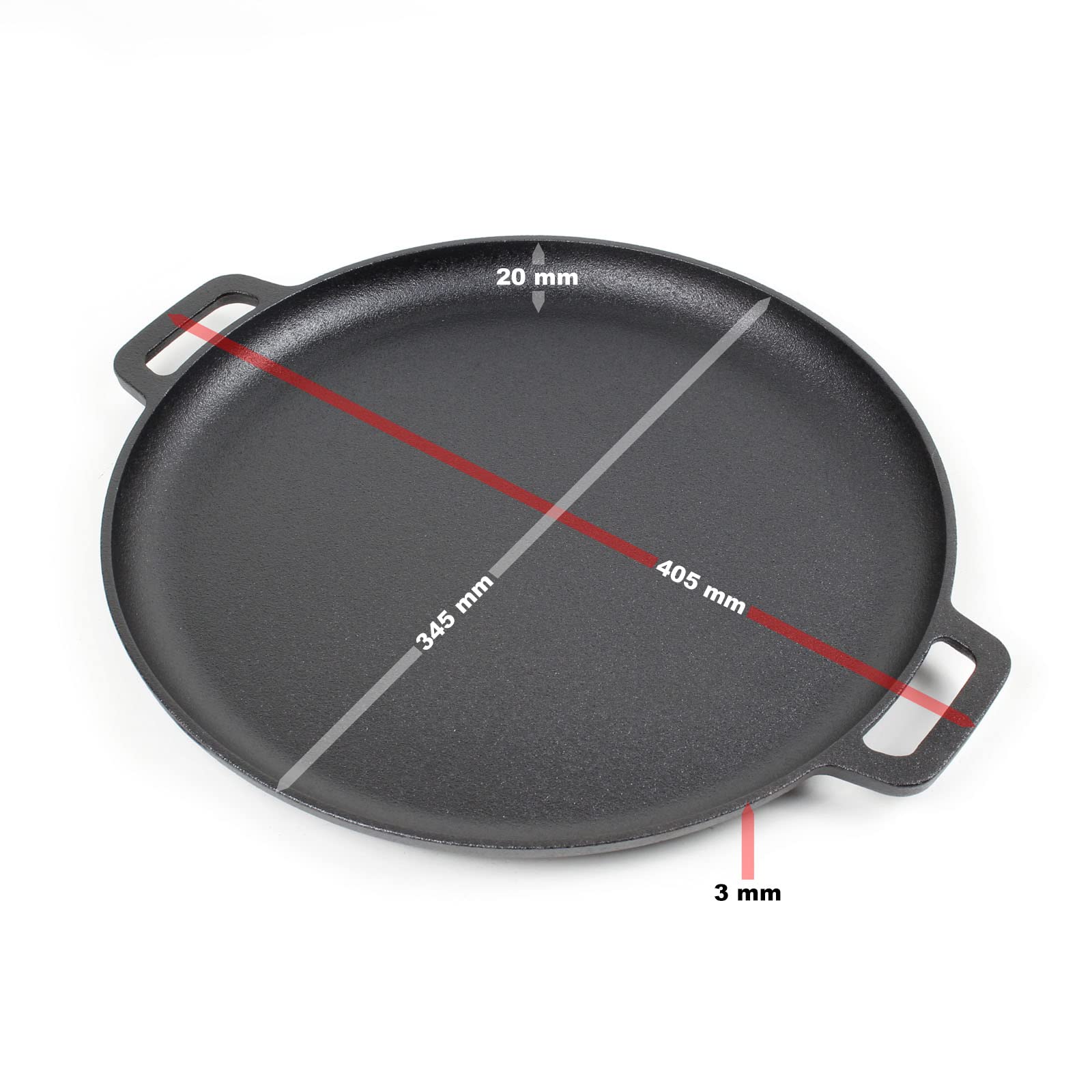 Сковорода Wiltec Чугунная D=34,5 см Антипригарная, фото №5