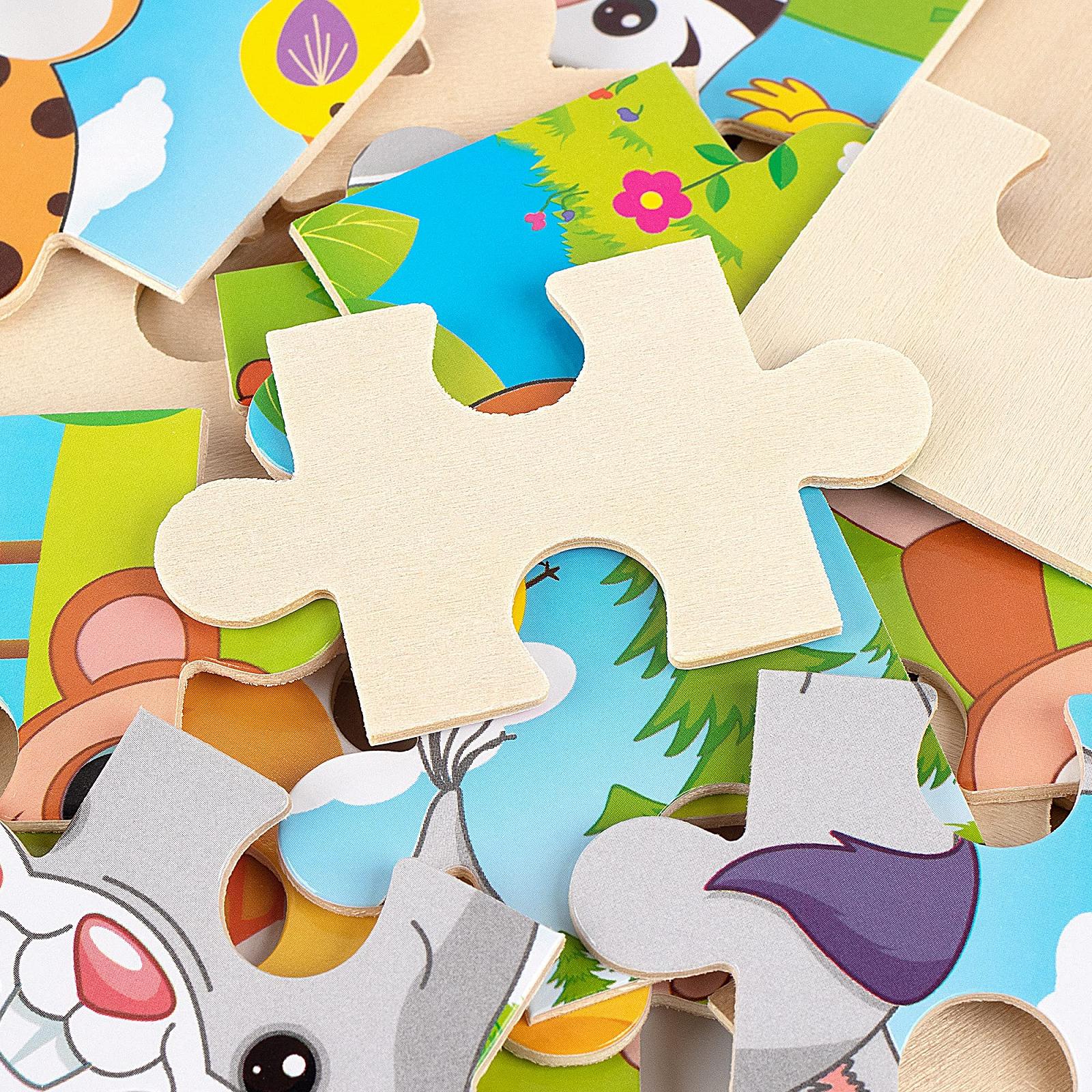 Дерев'яний пазл SYNARRY Тварини 6 x 9 елементів для дітей 2-3 роки, фото №3
