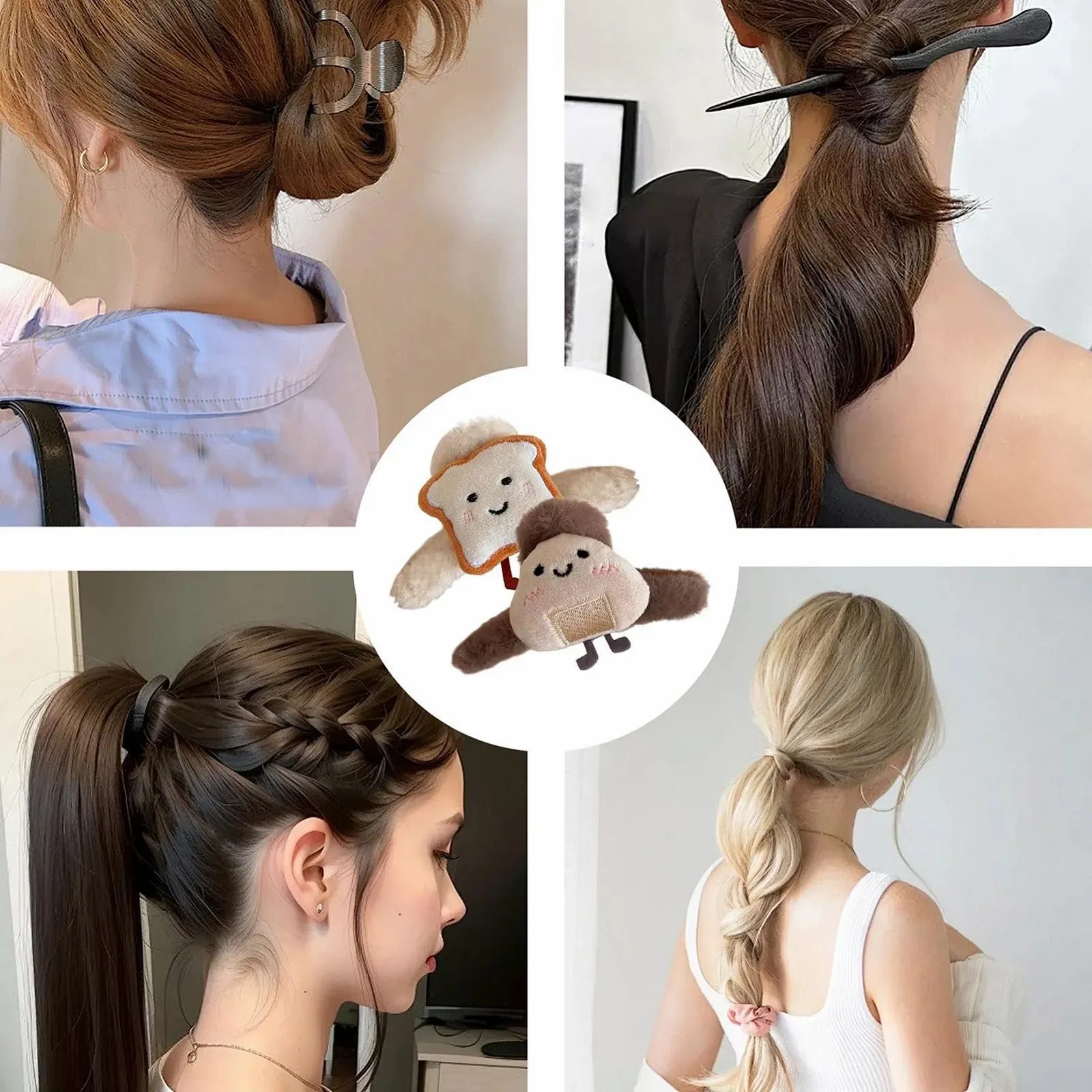 Плюшевая Заколка для Волос Тост Мягкая Заколка для Волос Сильная Фиксация для Дня рождения Праздника, фото №4 Плюшевая Заколка для Волос Тост Мягкая Заколка для Волос Сильная Фиксация для Дня рождения Праздника, фото №4