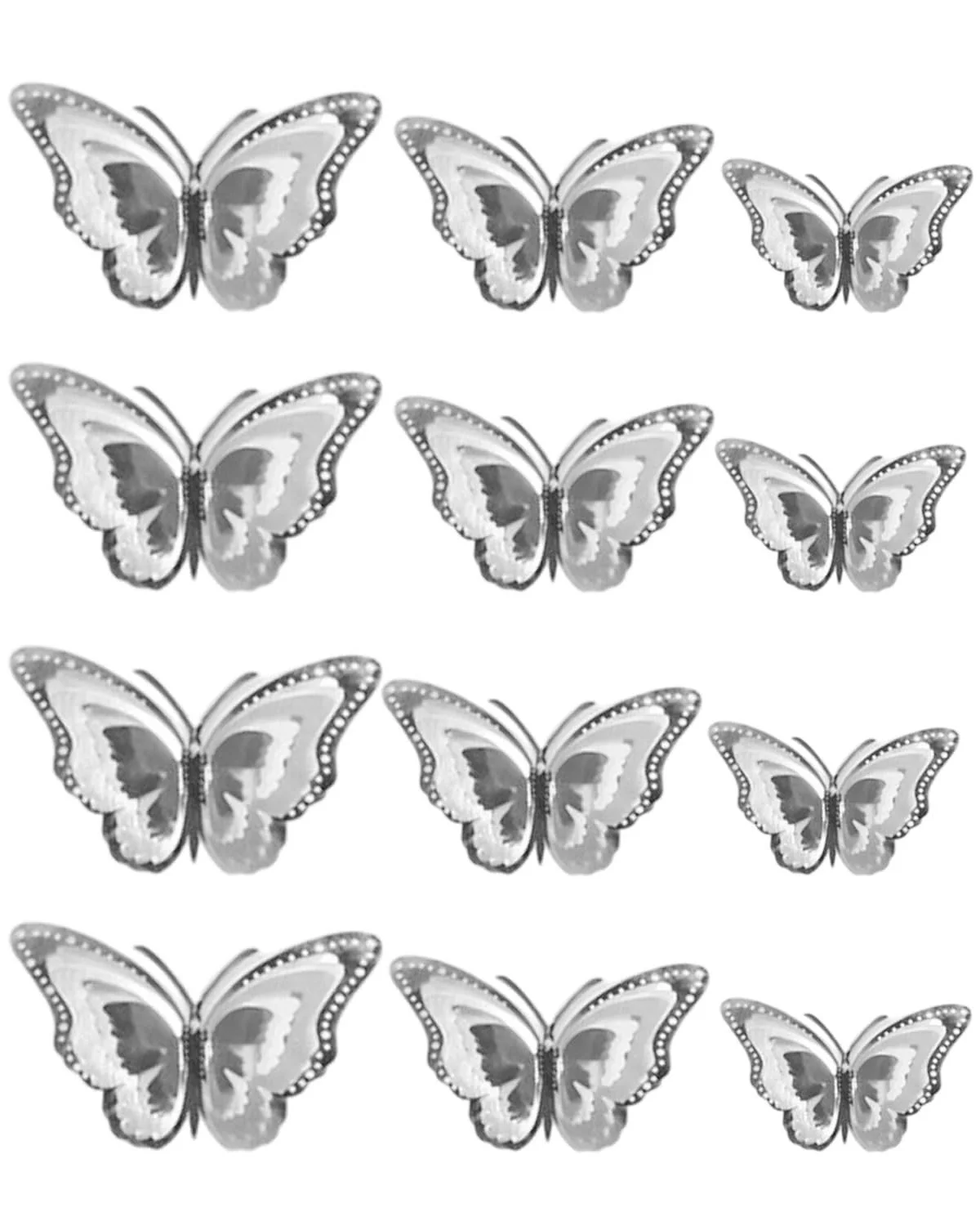 Декоративні наклейки на стіну 3D Butterflies 12 листів Сріблястий, фото №1 Декоративні наклейки на стіну 3D Butterflies 12 листів Сріблястий, фото №1