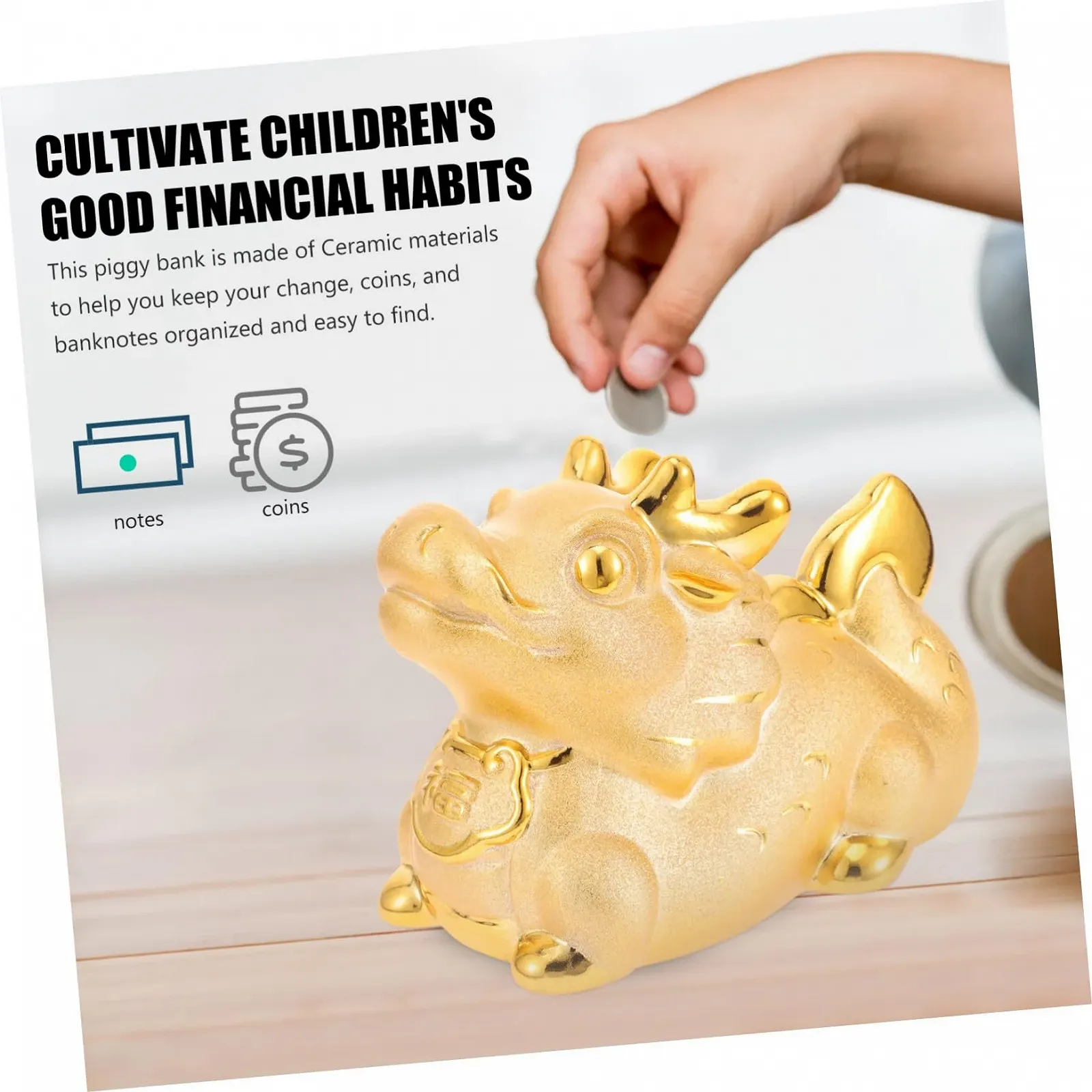 Скарбничка UPKOCH Drachensparschwein керамічна Дракон Зодіак, фото №5