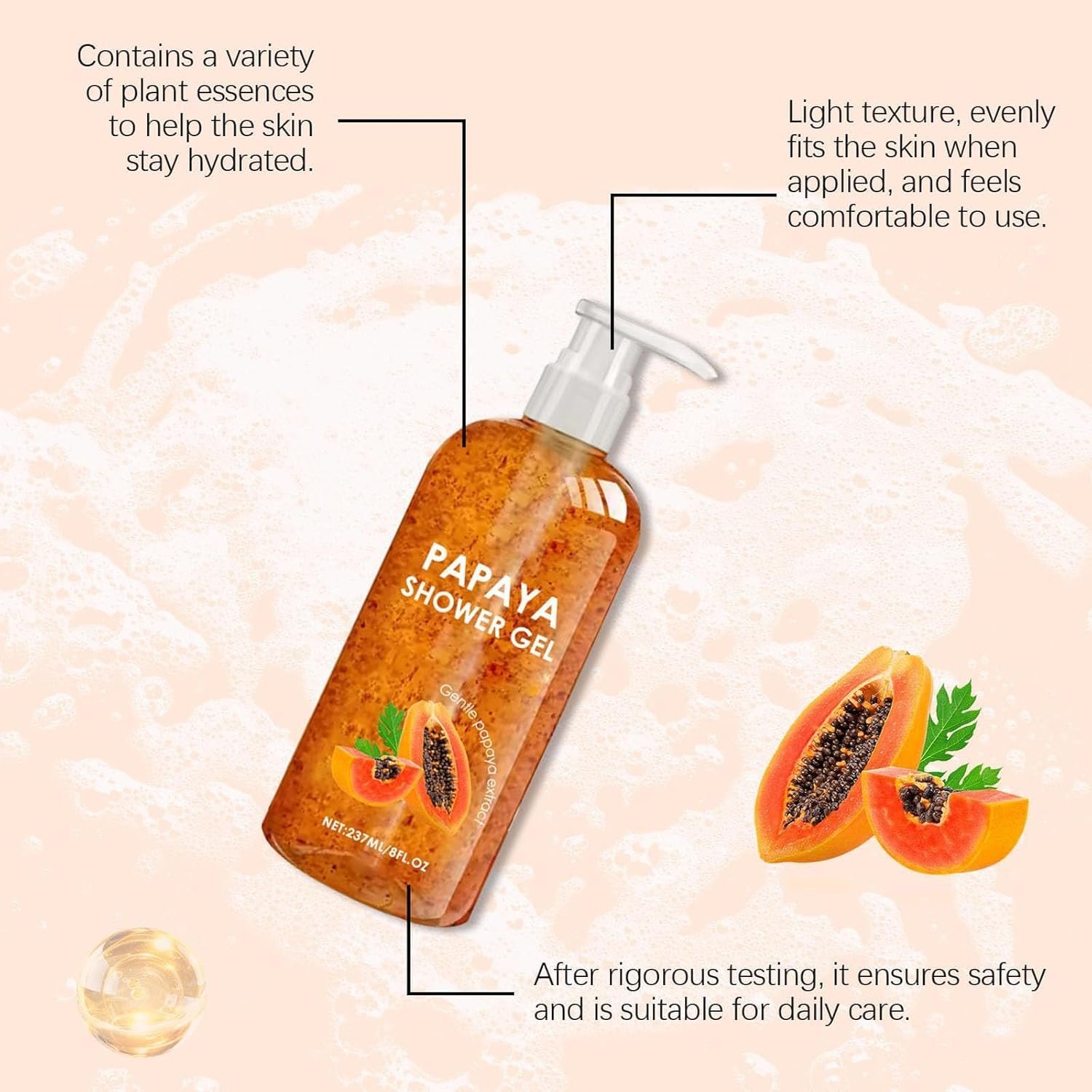 Гель для душу Papaya Oil-Control Moisturising Face & Body Wash 2 шт., фото №4 Гель для душу Papaya Oil-Control Moisturising Face & Body Wash 2 шт., фото №4