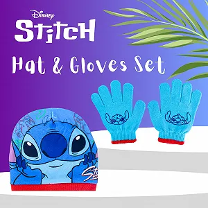 Зимний комплект для девочек Шапка и перчатки Stitch Disney Дизайн Stitch, разноцветный synthetic.ua - Фото 1