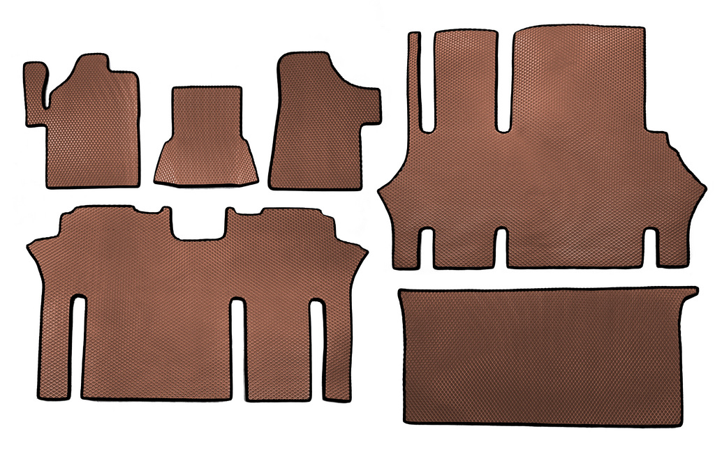 Коврики EVA V2 полный салон коричневые для Mercedes Viano 2004-2015 гг, фото №1