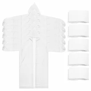 Пончо дощове PATIKIL, 5 шт, легке, багаторазове, з EVA, для велоспорту, походів, активного відпочинку, біле - Фото 1