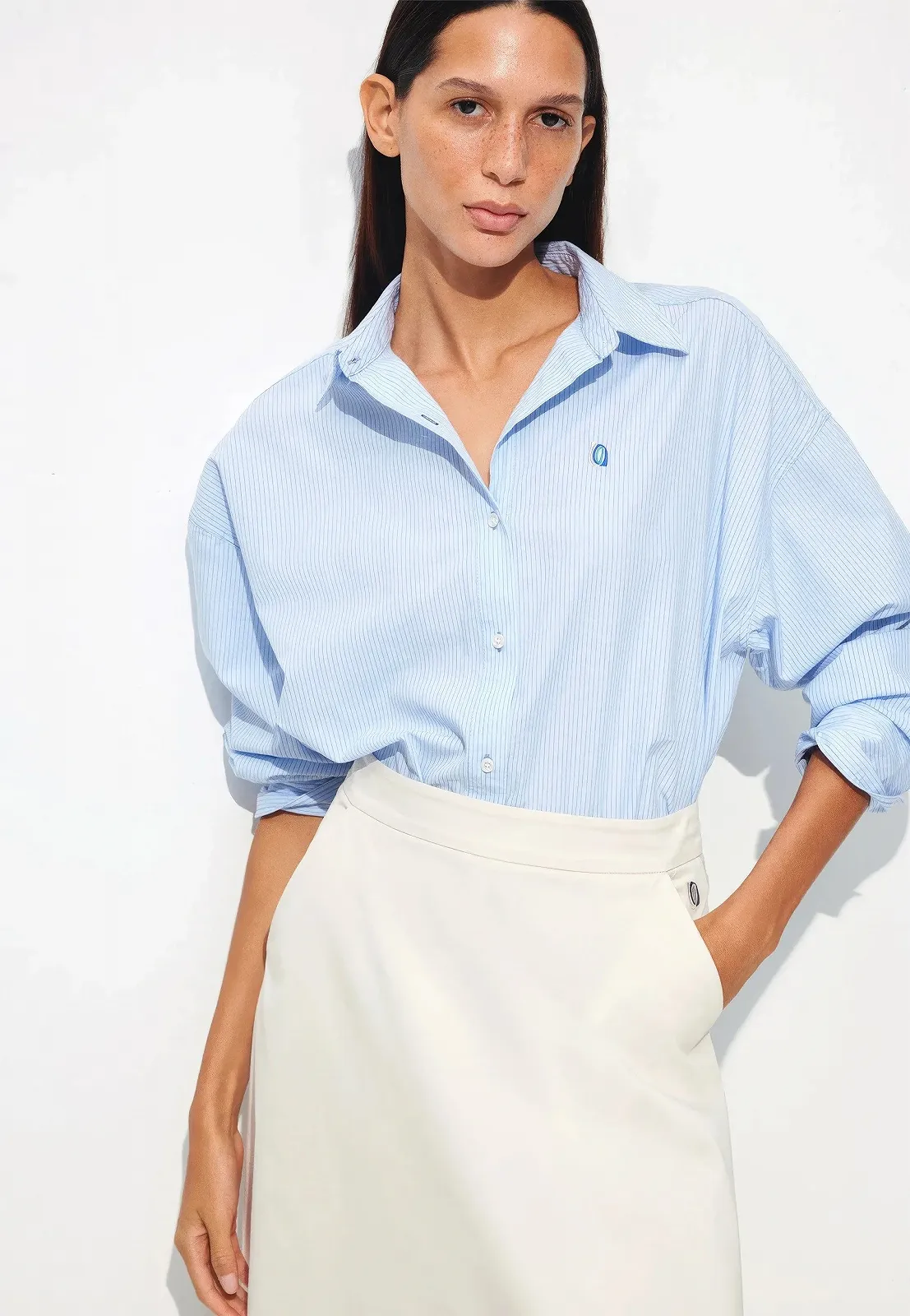 Женская рубашка MAVI STRIPE BLOUSE Light Blue - L, фото №1