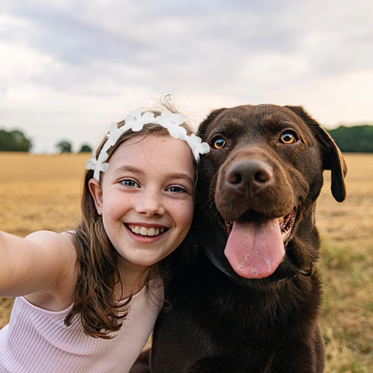 Обруч Цветочный Кружевной Белый, фото №4