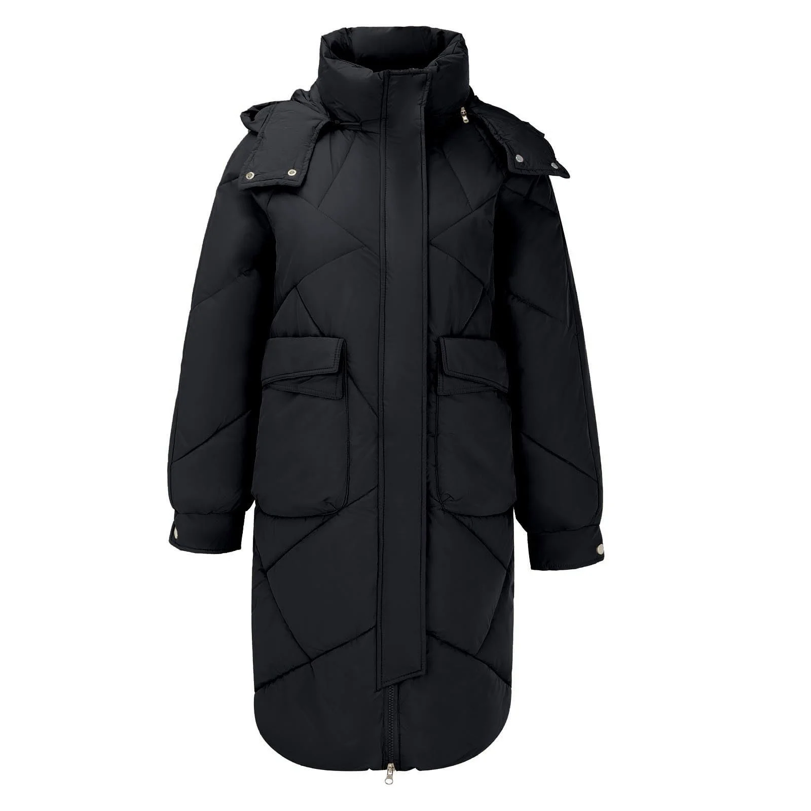 Пуховик Черный Блестящий, фото №4