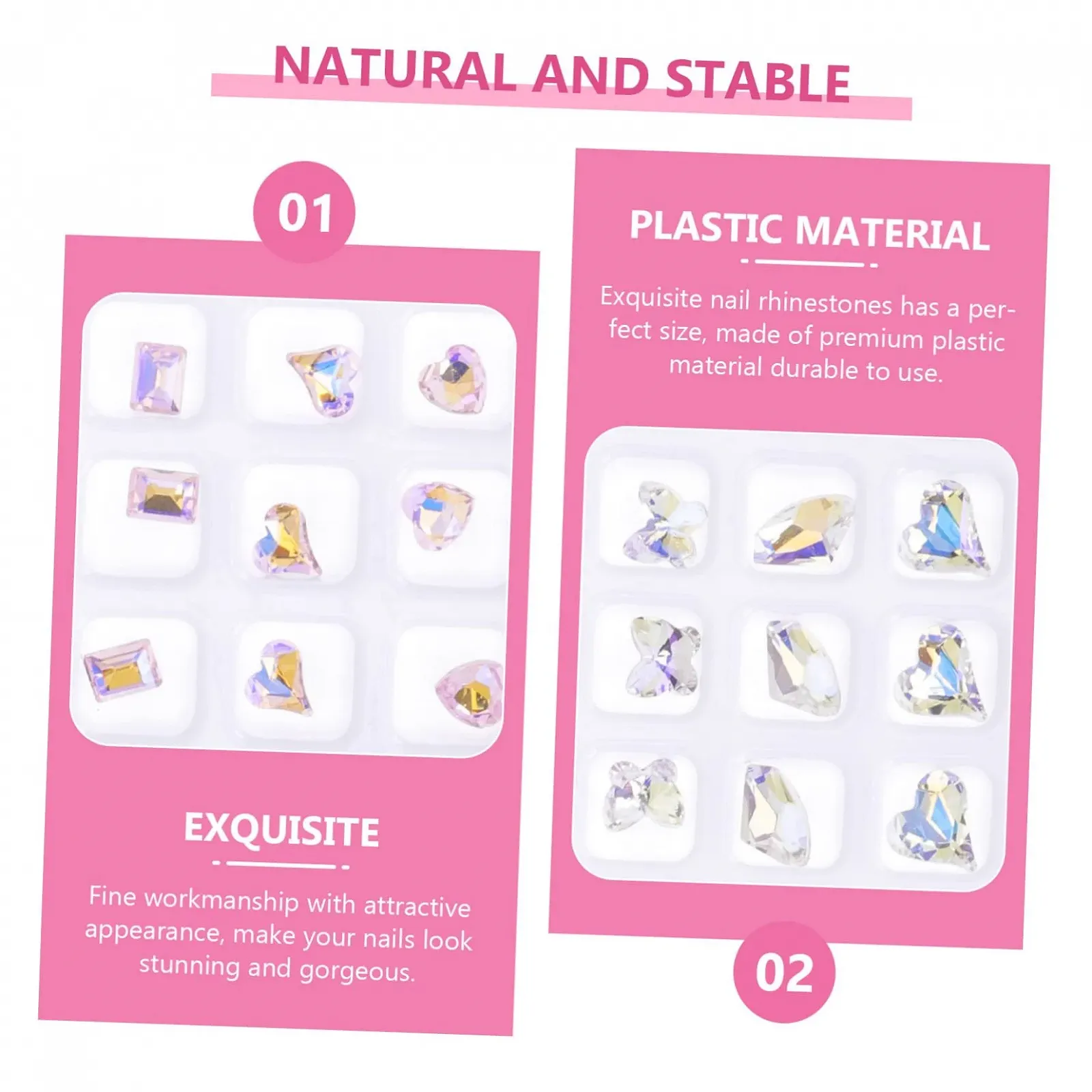 Стразы POPETPOP для дизайна ногтей, 40 шт, блестящие стразы с плоской задней стороной для маникюра, фото №9