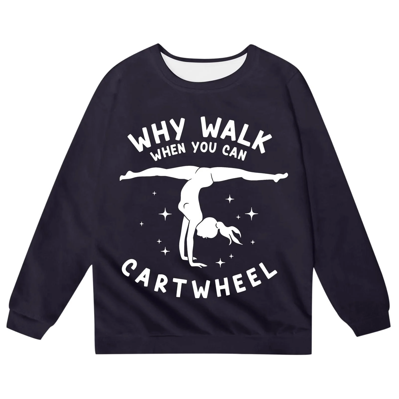 Модный свитшот для девочки с принтом букв, круглым вырезом горловины и длинными рукавами для прохладного времени года, фото №2