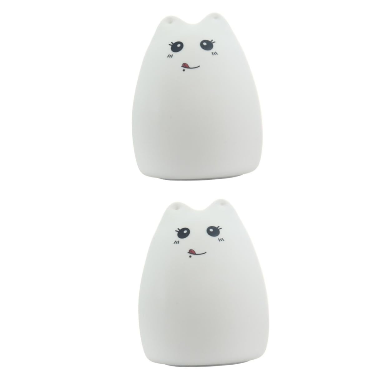 Світильник PRETYZOOM USB Перезарядний Портативний для дитячої кімнати Подарункові нічники для немовлят LED Кошеня Білий Упаковка з 2-х, фото №1