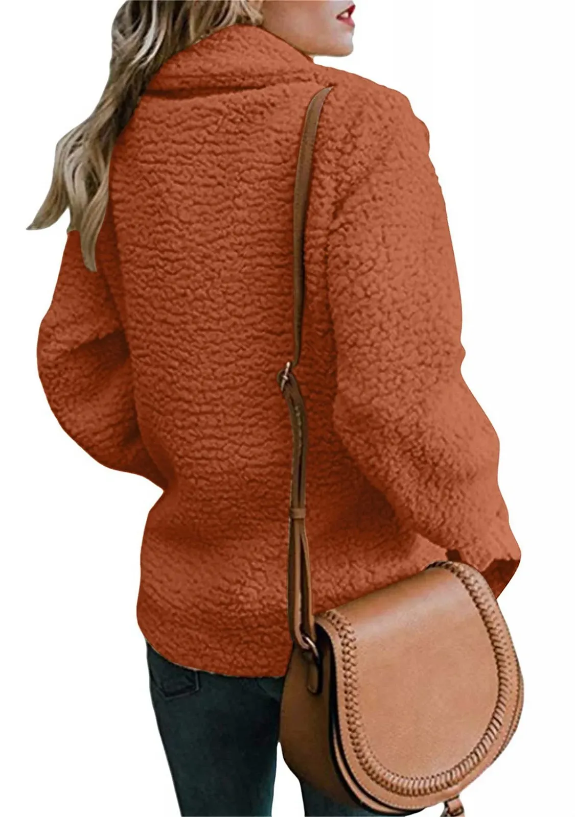 Кардиган Yming Женский Teddy Fleece с лацканами, плюшевая куртка из искусственного меха, фото №2 Кардиган Yming Женский Teddy Fleece с лацканами, плюшевая куртка из искусственного меха, фото №2